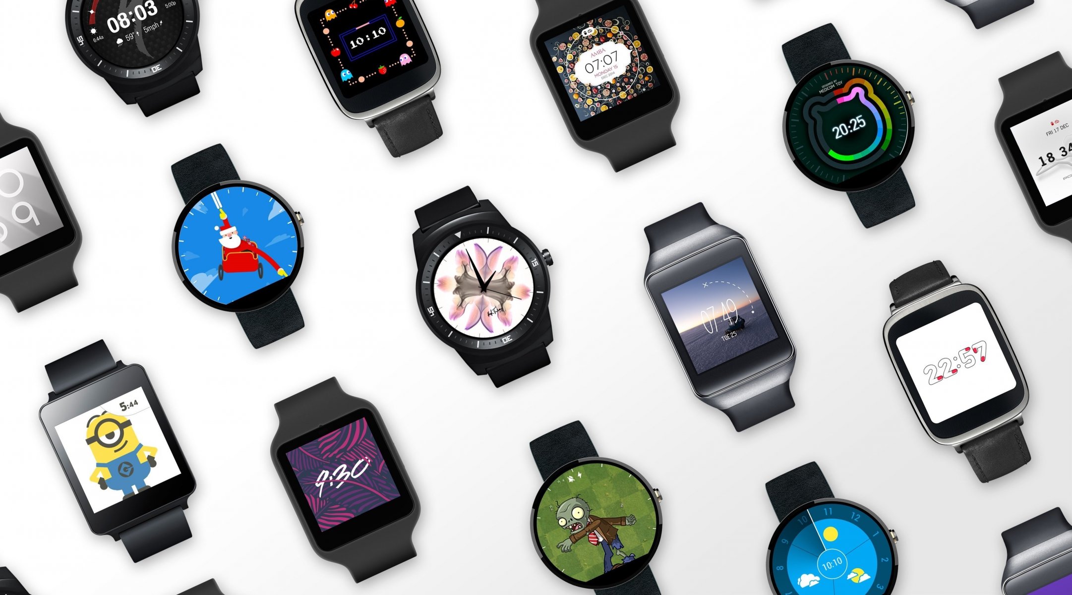 android wear smart watch android santa minion stil cyclops katze neko blume hana high-tech technologie unterstützung für ios zombie zeiten digital analog sonne nouvel minuten google sugoi subarashii weihnachtsmann