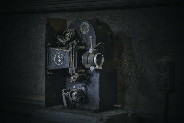 Vintage Mechanismus auf dunkelgrauem Hintergrund