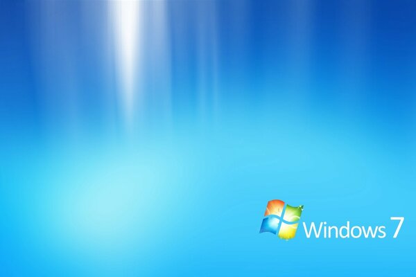 Microsoft windows 7 Logo auf blau hervorgehobenem Hintergrund