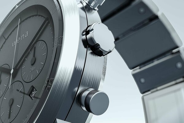 Die Details der Armbanduhr von wena