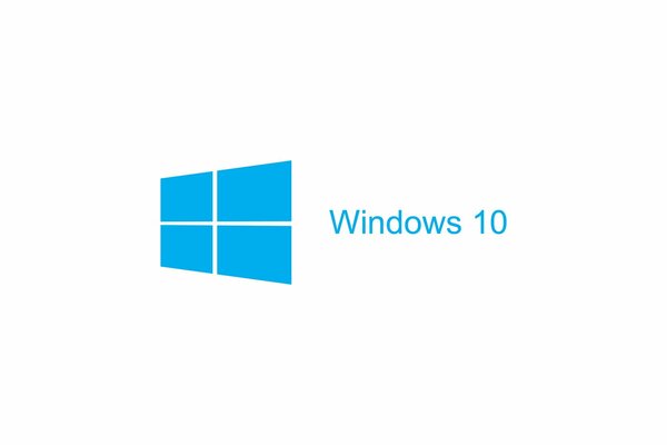 Windows 10 Logo Schriftzug auf weißem Hintergrund