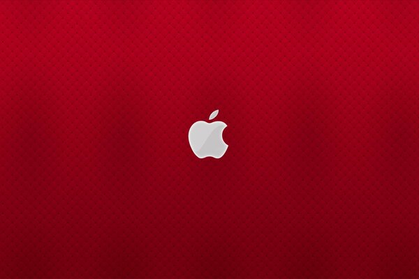 Apple-Embleme auf rotem Hintergrund