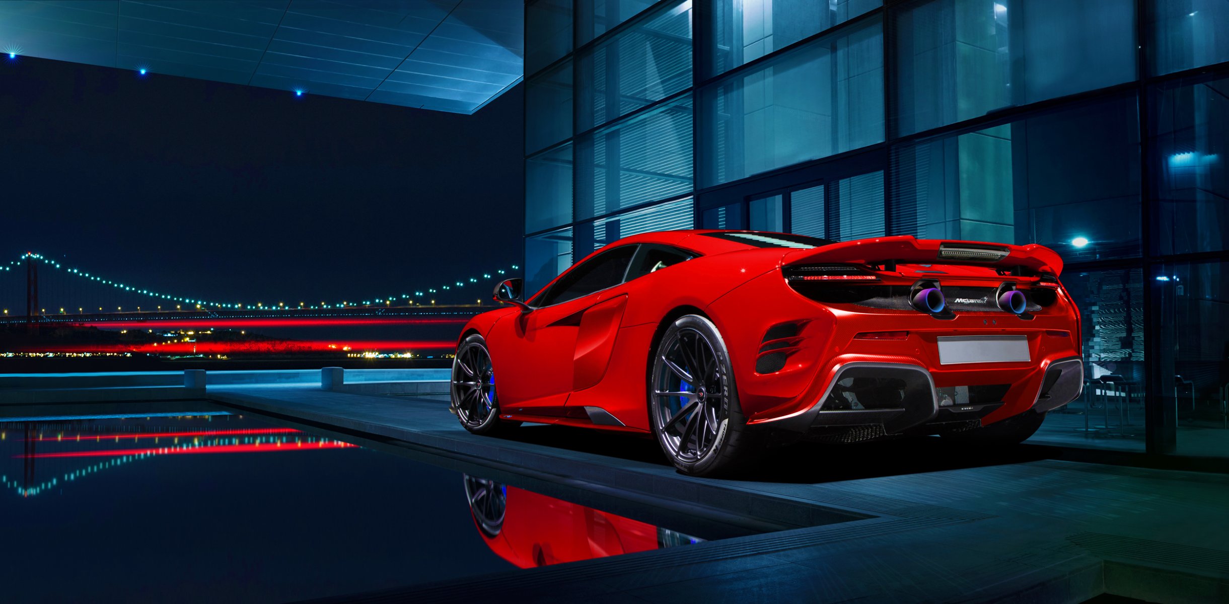 mclaren 675lt 2015 scarletto orange supersportwagen hinten