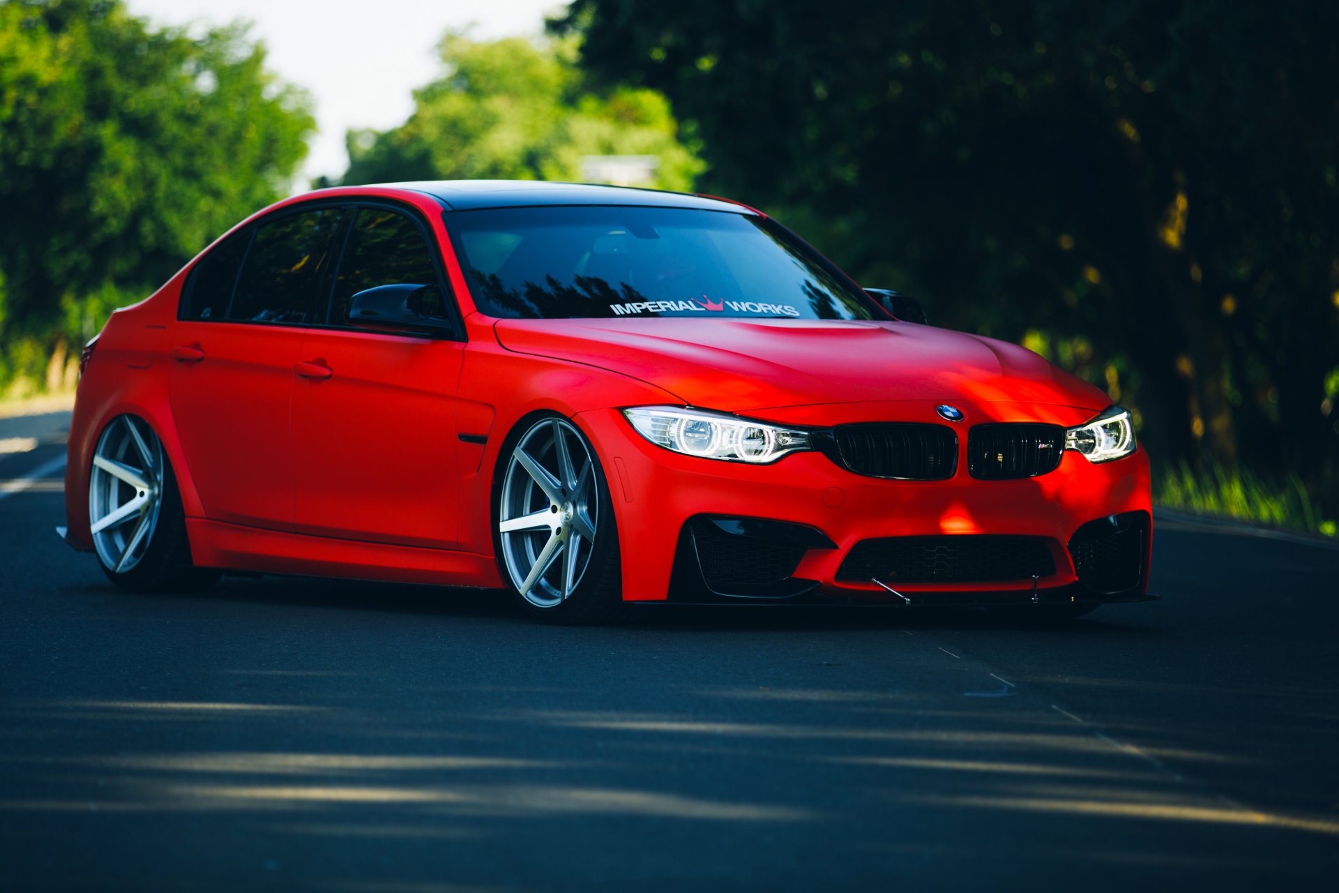 bmw m3 f80 stancenation vossen räder rot auto vorne