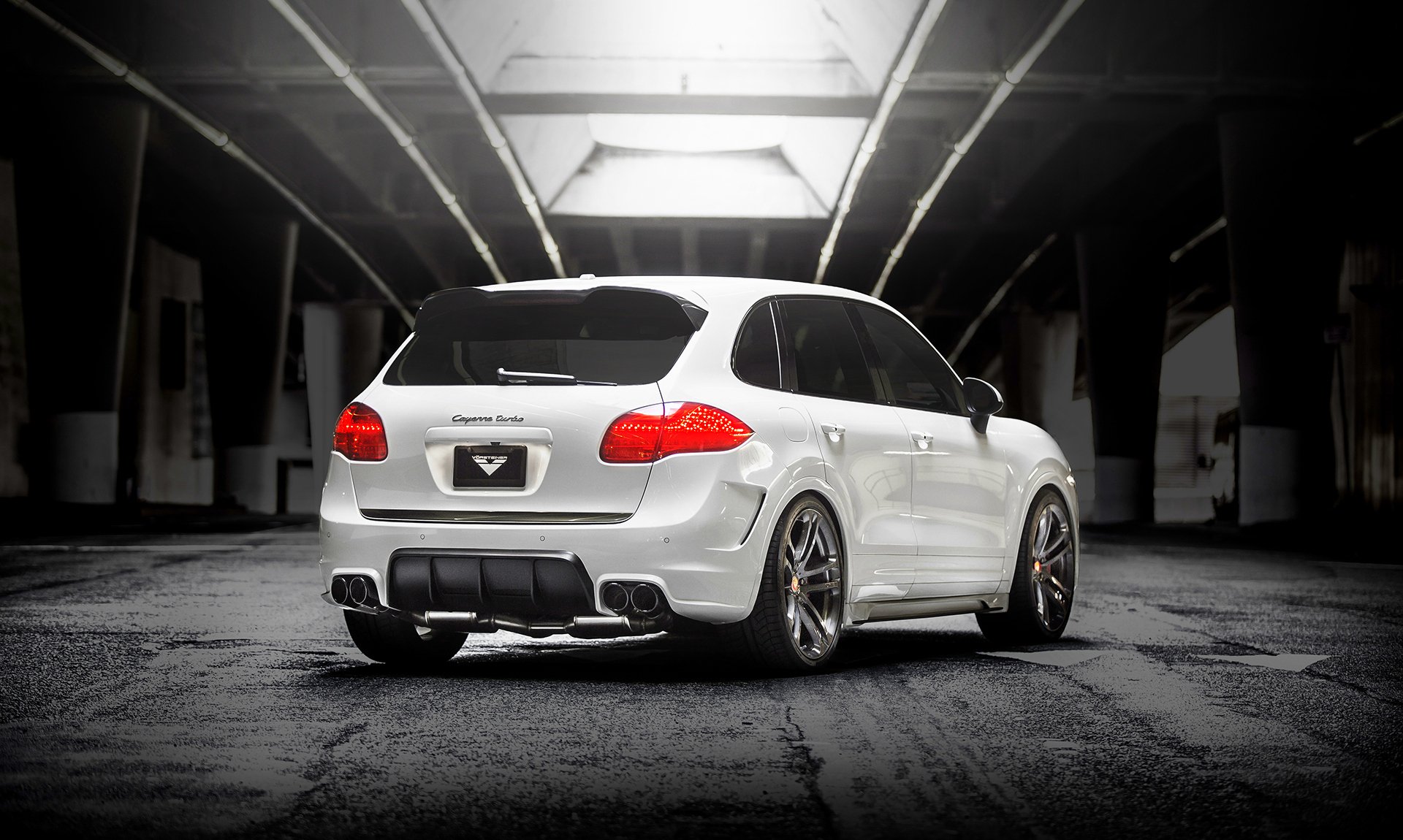 porsche v-ct edition cayenne turbo weiß rückseitig