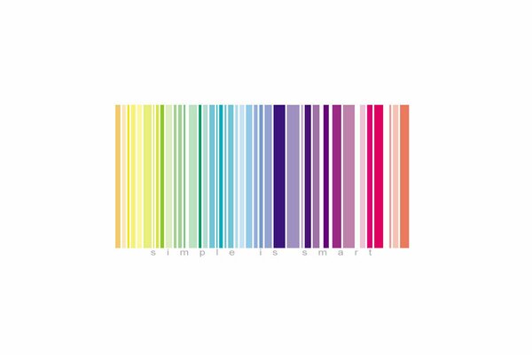 Schillernder Barcode auf weißem Hintergrund