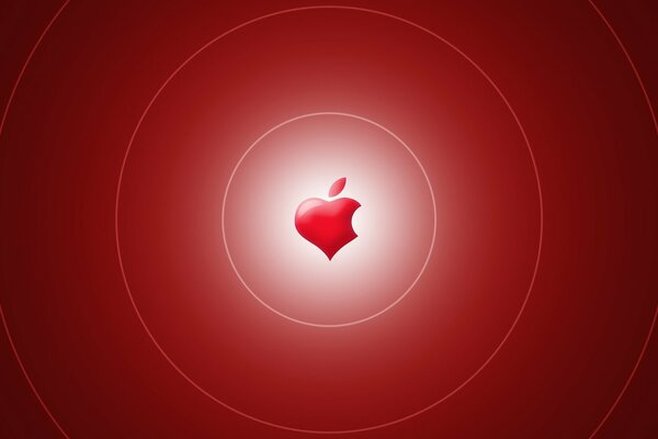 Das Apple-Logo in Form eines Herzens