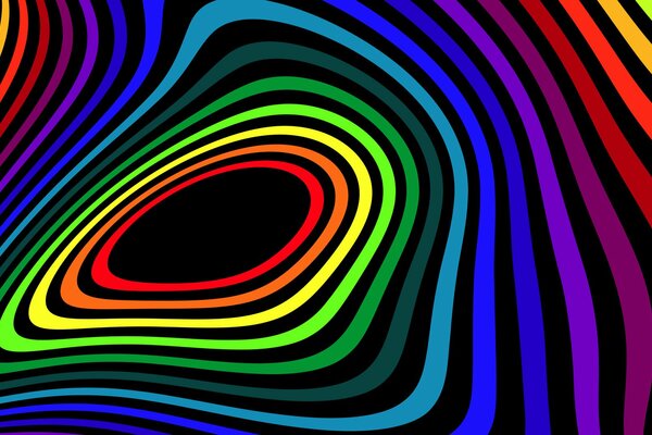 Psychedelisch. Streifen in den Farben des Regenbogenspektrums