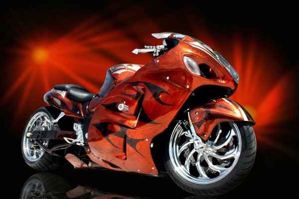 Rotes Sportbike abgestimmt