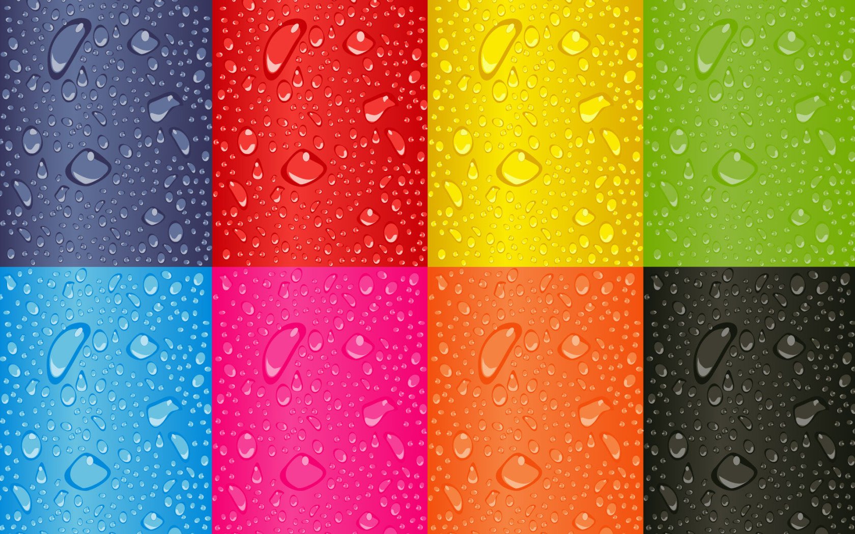 quadrate wassertröpfchen verschiedene farben