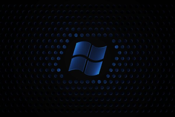 Windows-Logo mit Textur auf blauem Hintergrund