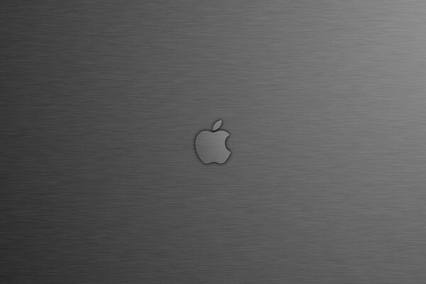 Apple Apple Logo auf einem silbernen Hintergrund