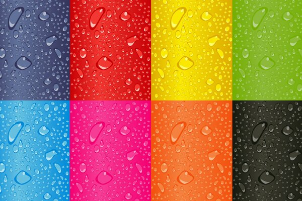 Bunte Quadrate mit Wassertropfen