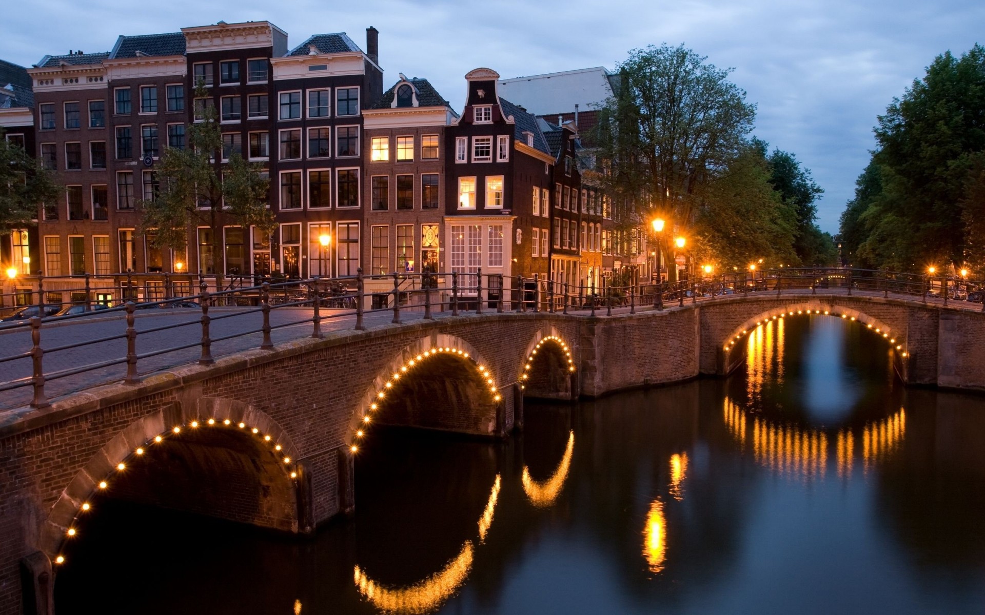 amsterdam gebäude fluss nacht niederlande städte