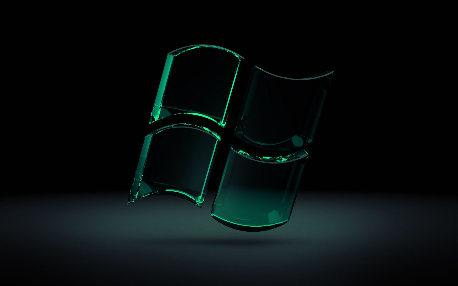windows 7 schwarz glas sieben windows seven microsoft grün