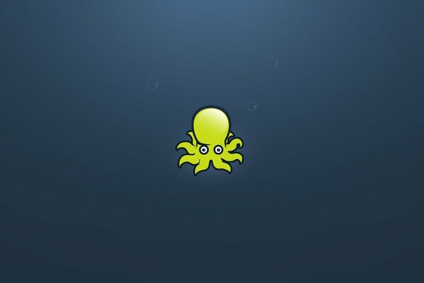 Kreativer gelber Oktopus im tiefen Ozean