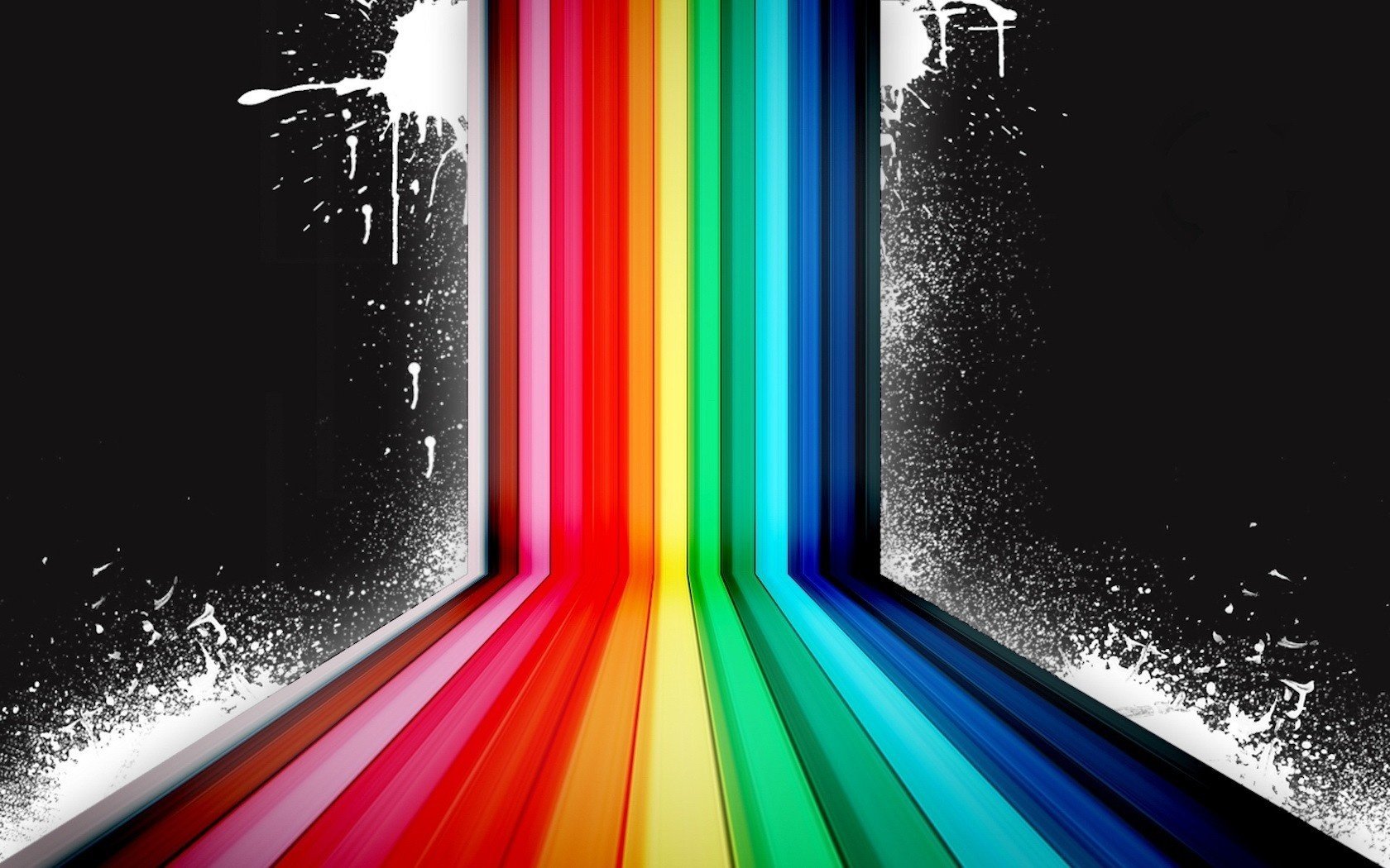 weiße farbspritzer farbe regenbogen streifen abstraktion