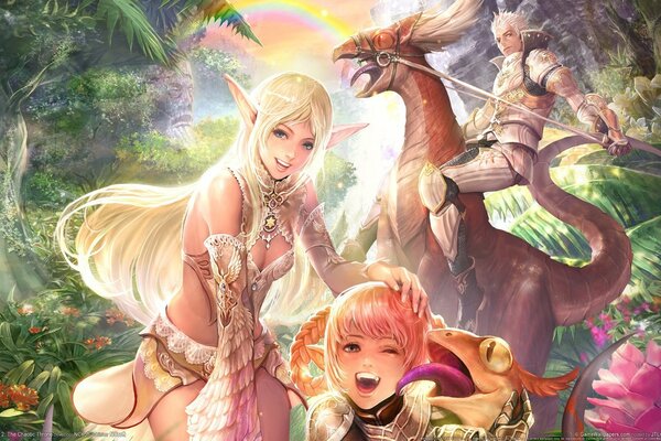 Lustige fantastische Elfen aus lineage 2