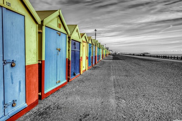 Bunte Hütten in England Brighton