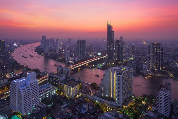 Thailand Schnappschuss der Nachtstadt