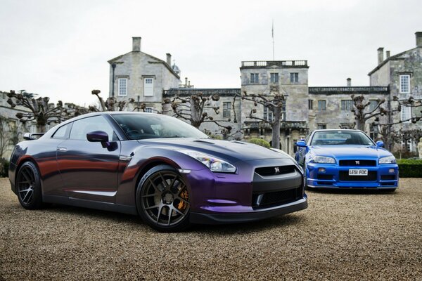 Nissan im alten Schloss am Morgen