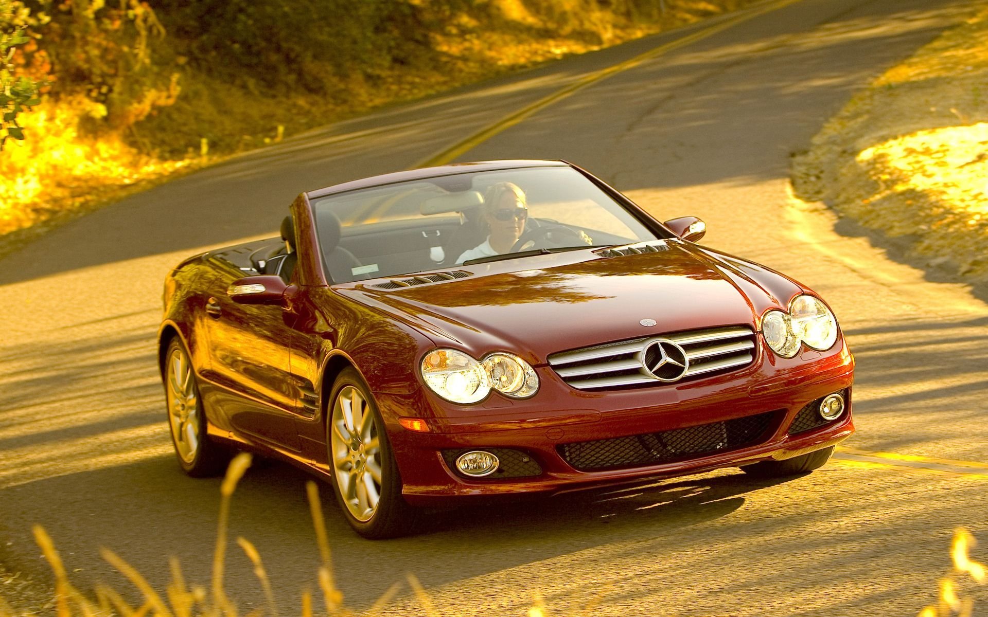autos straße mädchen lenkrad auto schubkarren mercedes mercedes sl 550 widescreen
