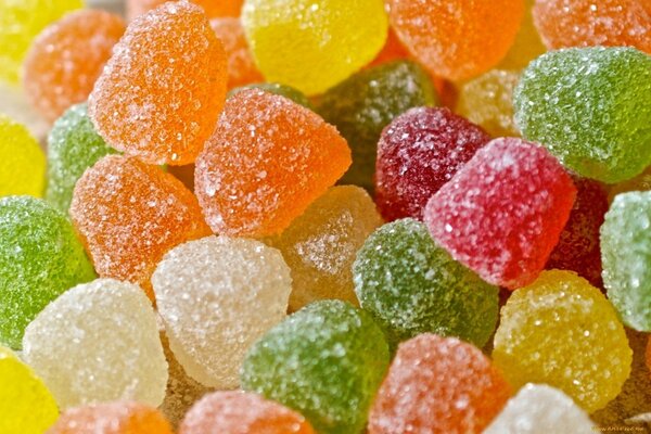Bunte Reihe von Marmeladensüßigkeiten