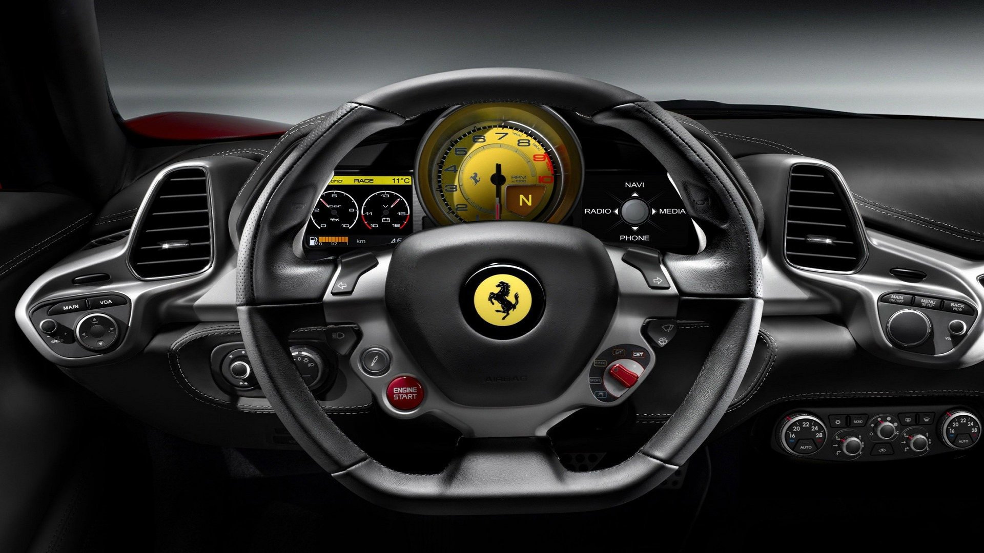 ferrari innenraum panel bedienelemente team auto
