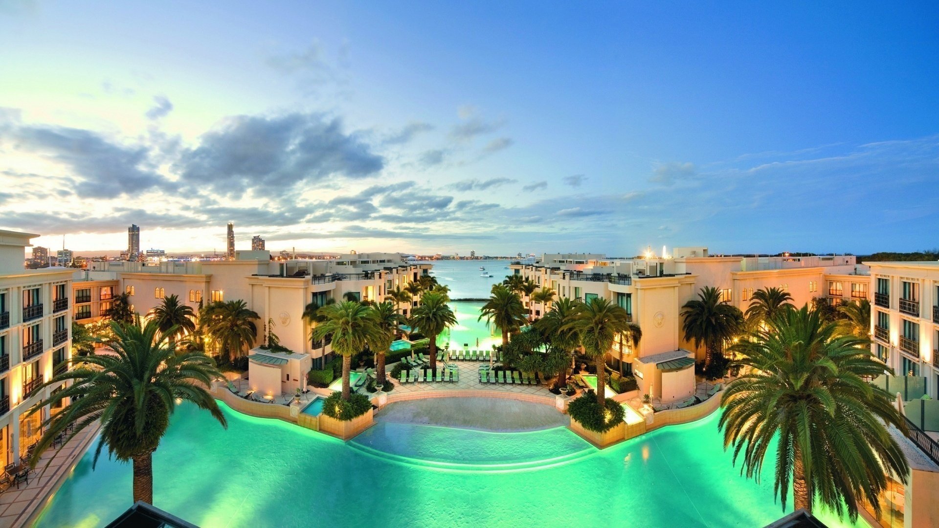 natur palmen bäume landschaft meer wohnung haus