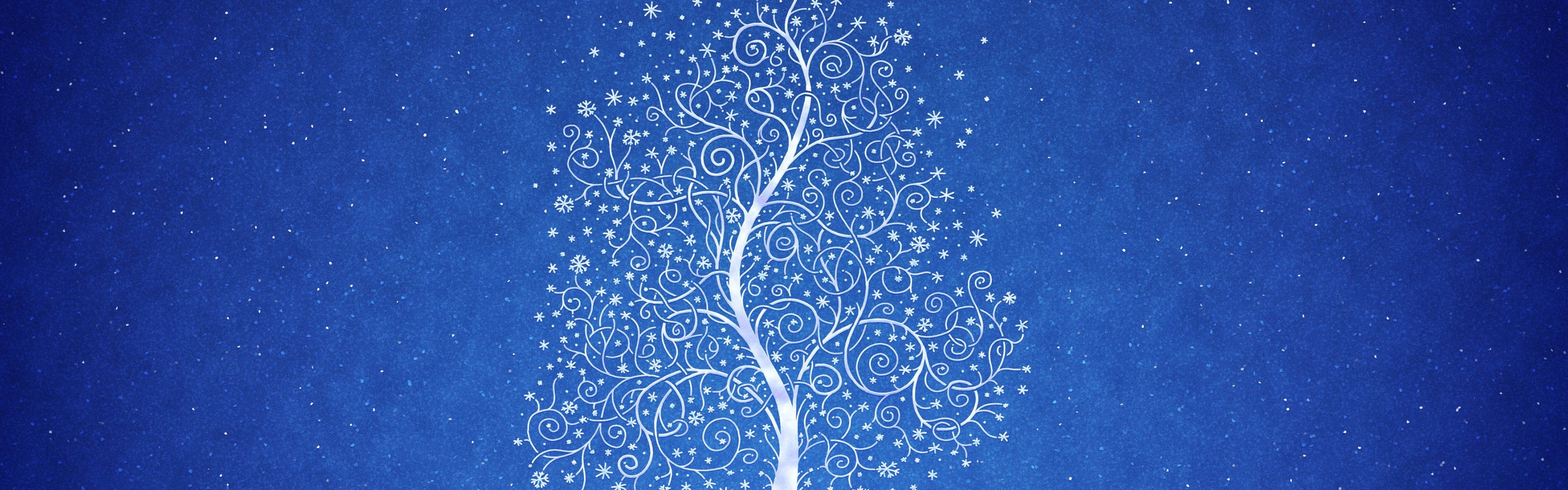 baum schnee muster blau