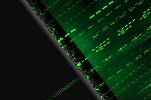 Grüne Matrix-Schriftart. Einsen und Nullen