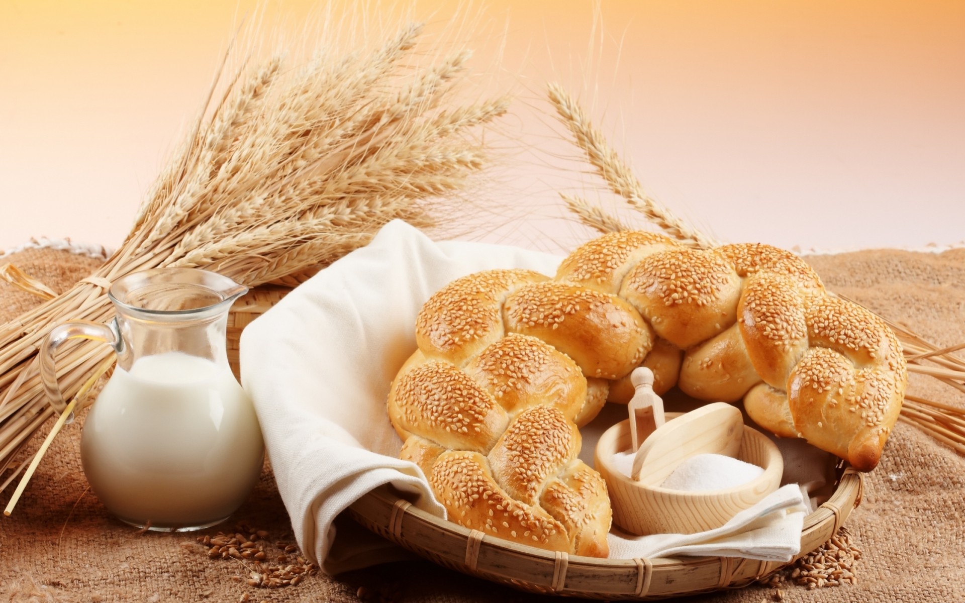getreide brot milch single krug sesam mehl