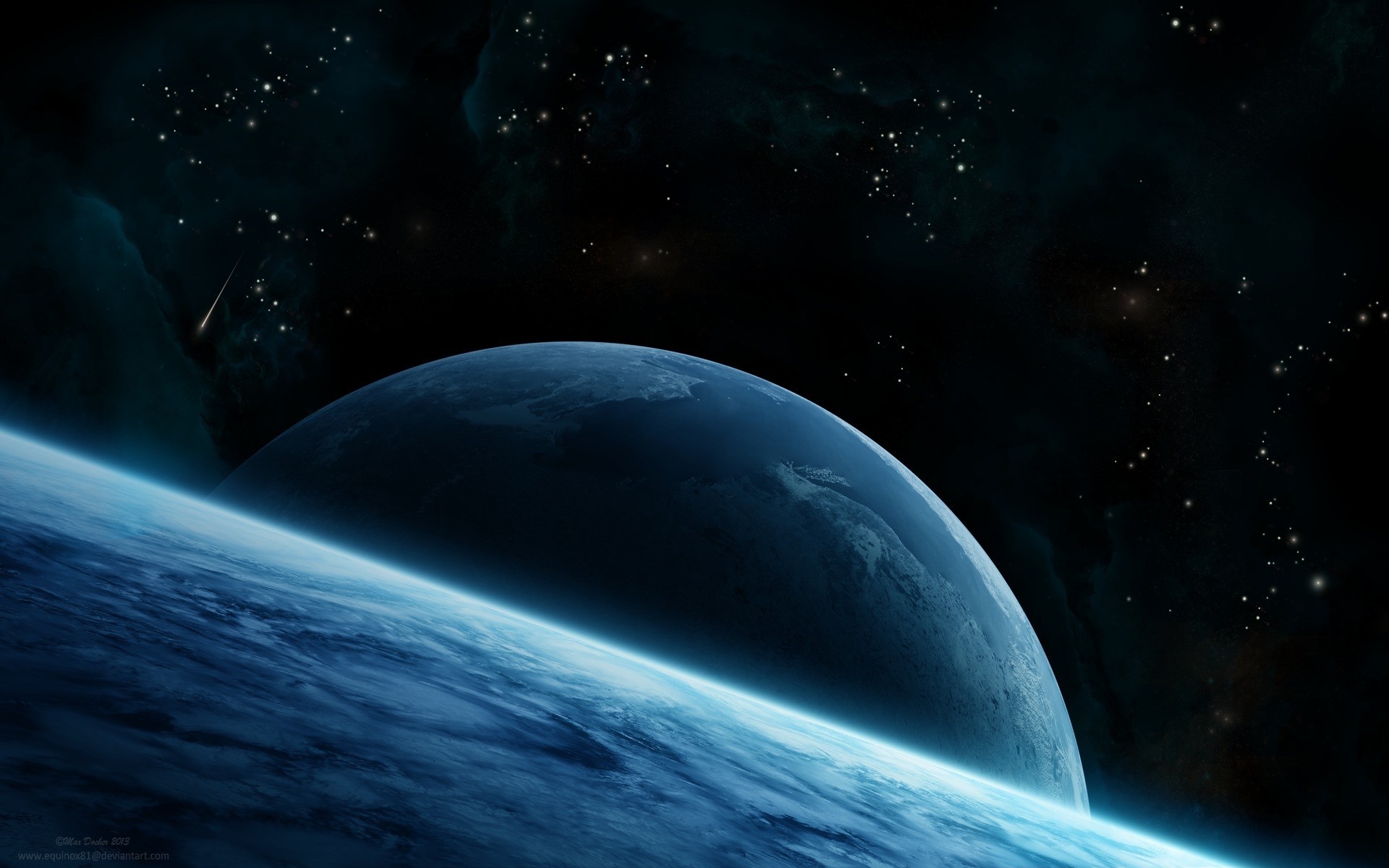 blau fantasie stern planet asteroid