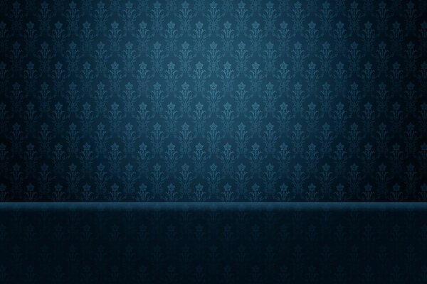 Blaue Tapete mit Muster und Übergang