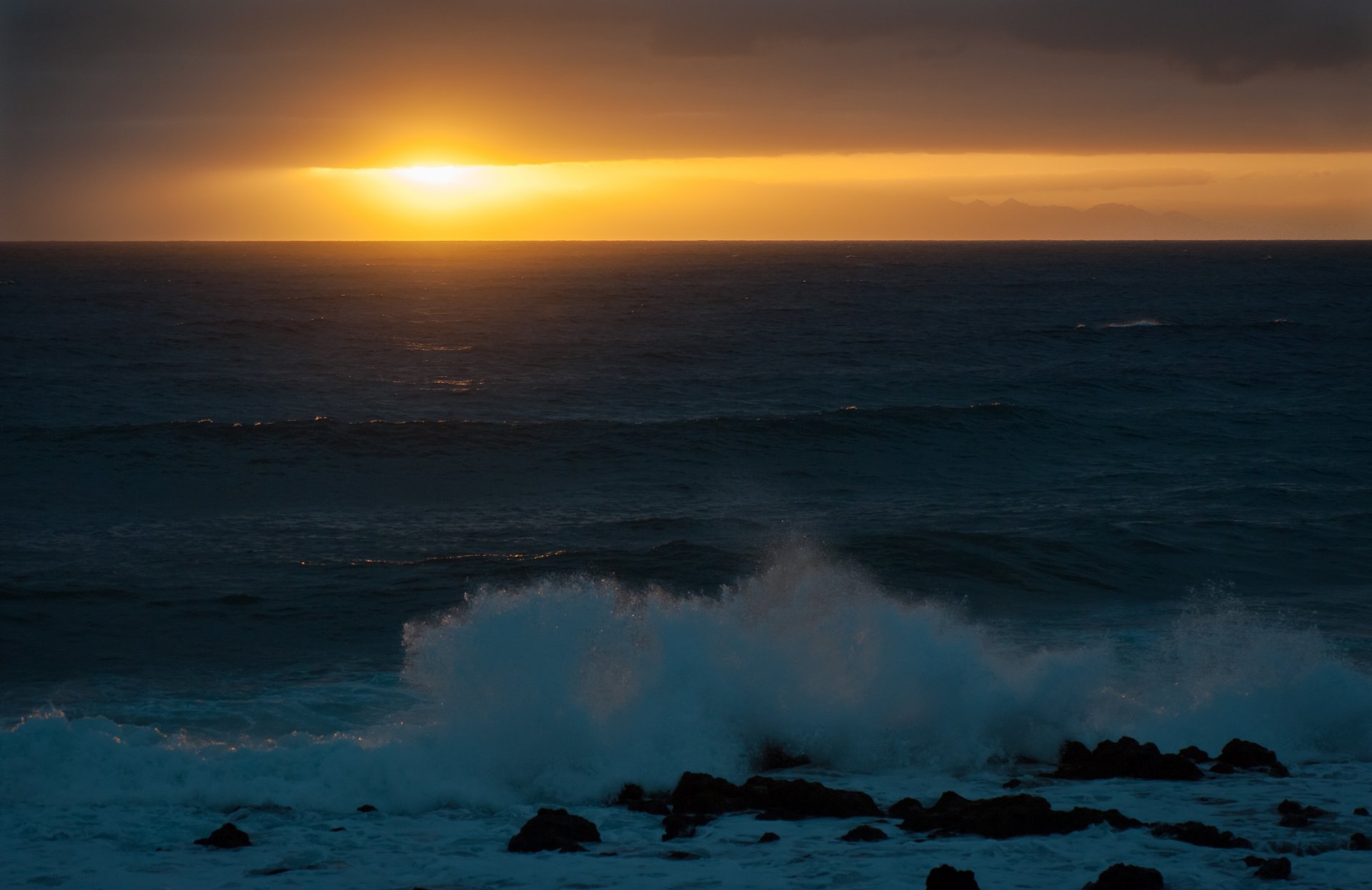 meer steine wellen sonnenuntergang sonne
