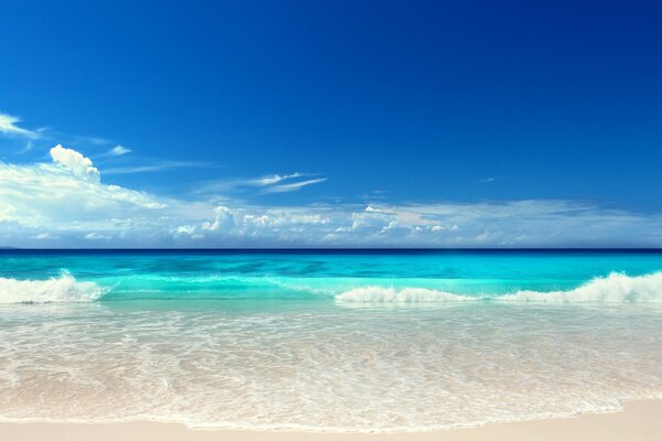 Landschaft des Meeres und des Strandes im Sommer