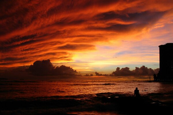 Sonnenaufgang in der Natur Sonne und Meer