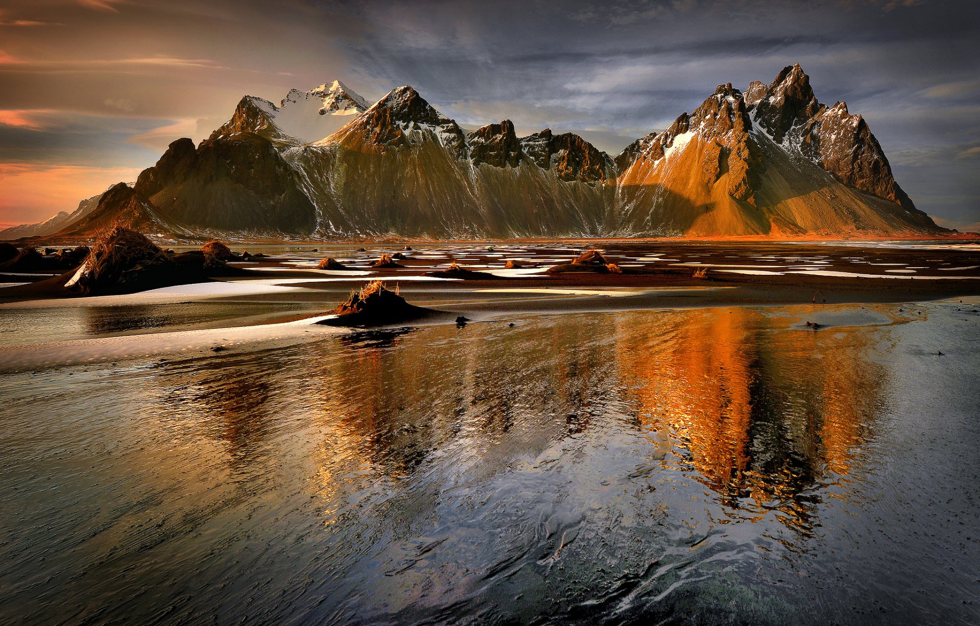 himmel berge see wasser sonnenuntergang landschaft