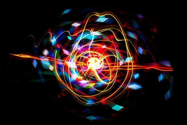 Lichtgrafik auf schwarzem Hintergrund