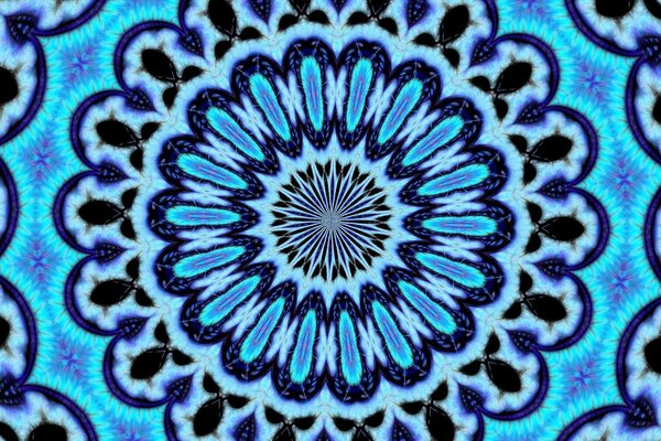 Psychedelische blaue kreisförmige Kurven