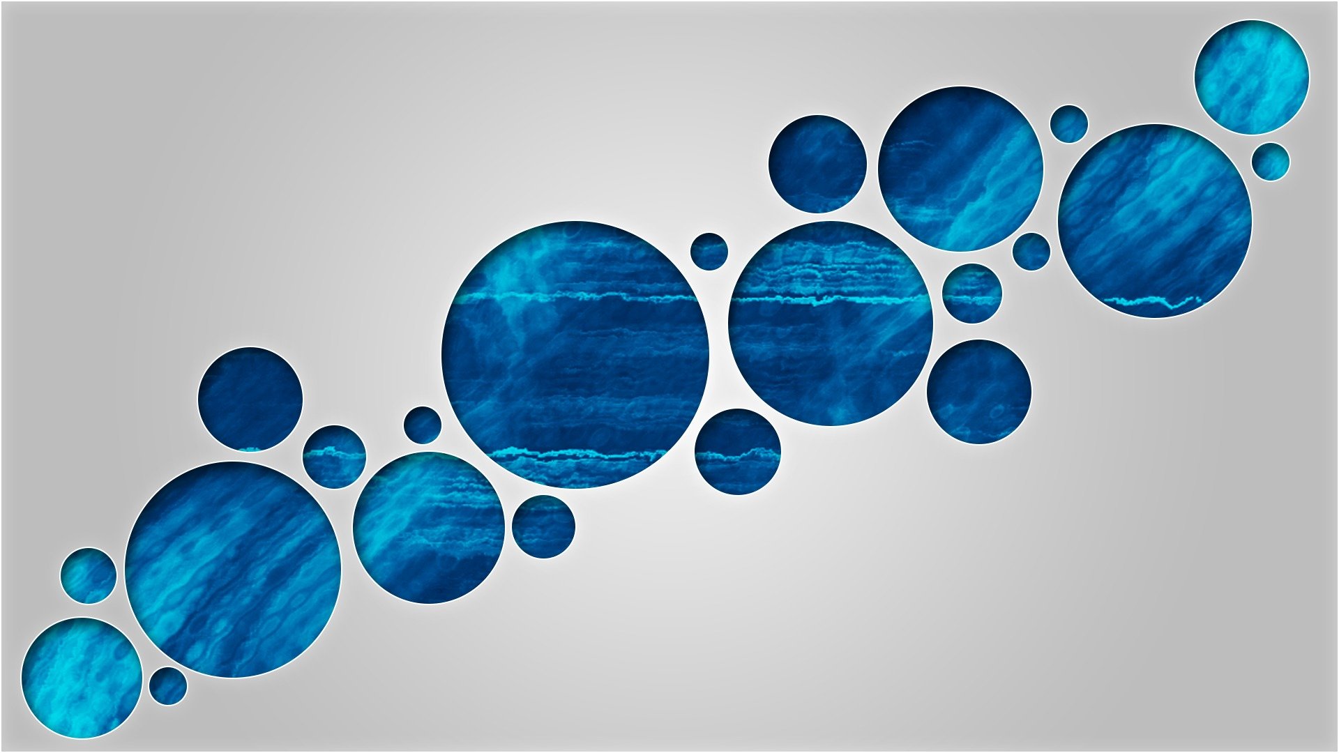 kreise blasen blau hintergrund