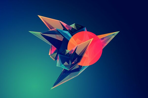 Geometrische Figur in verschiedenen Farben