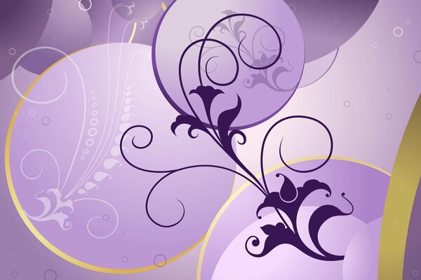 Florale Muster auf lila Hintergrund
