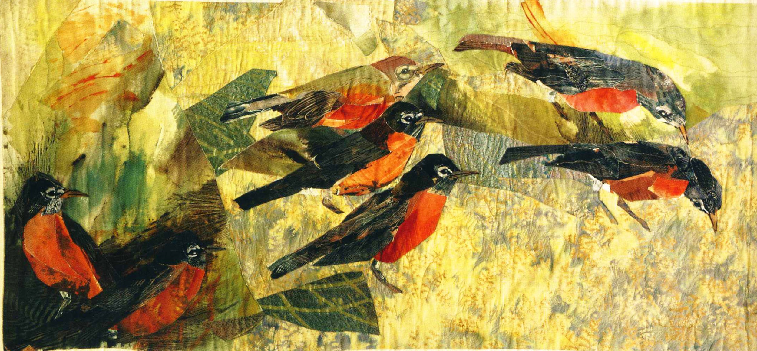 joan colvin malerei vögel mosaik stimmung