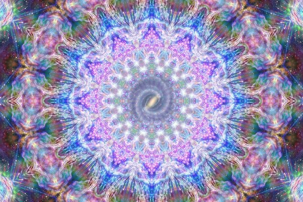 Abstraktion des Mandalas aus Mustern wie in einem Kaleidoskop