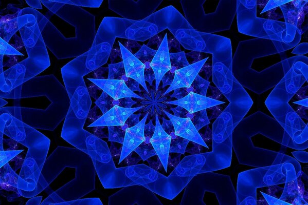 Symmetrisches Muster aus blauen Linien