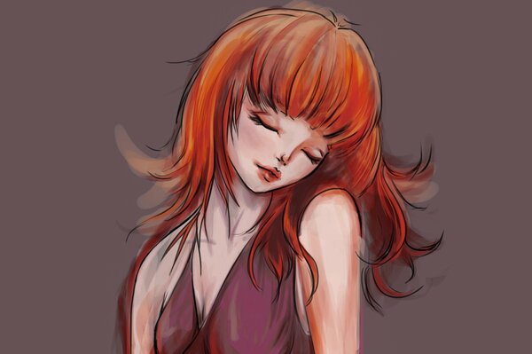 Nettes Mädchen mit roten Haaren