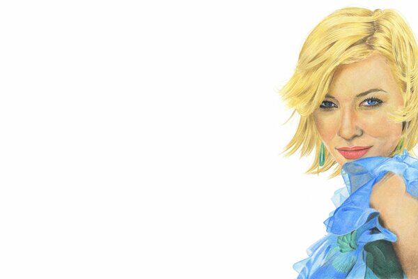 Vektor-Porträt des Mädchens Cate Blanchett