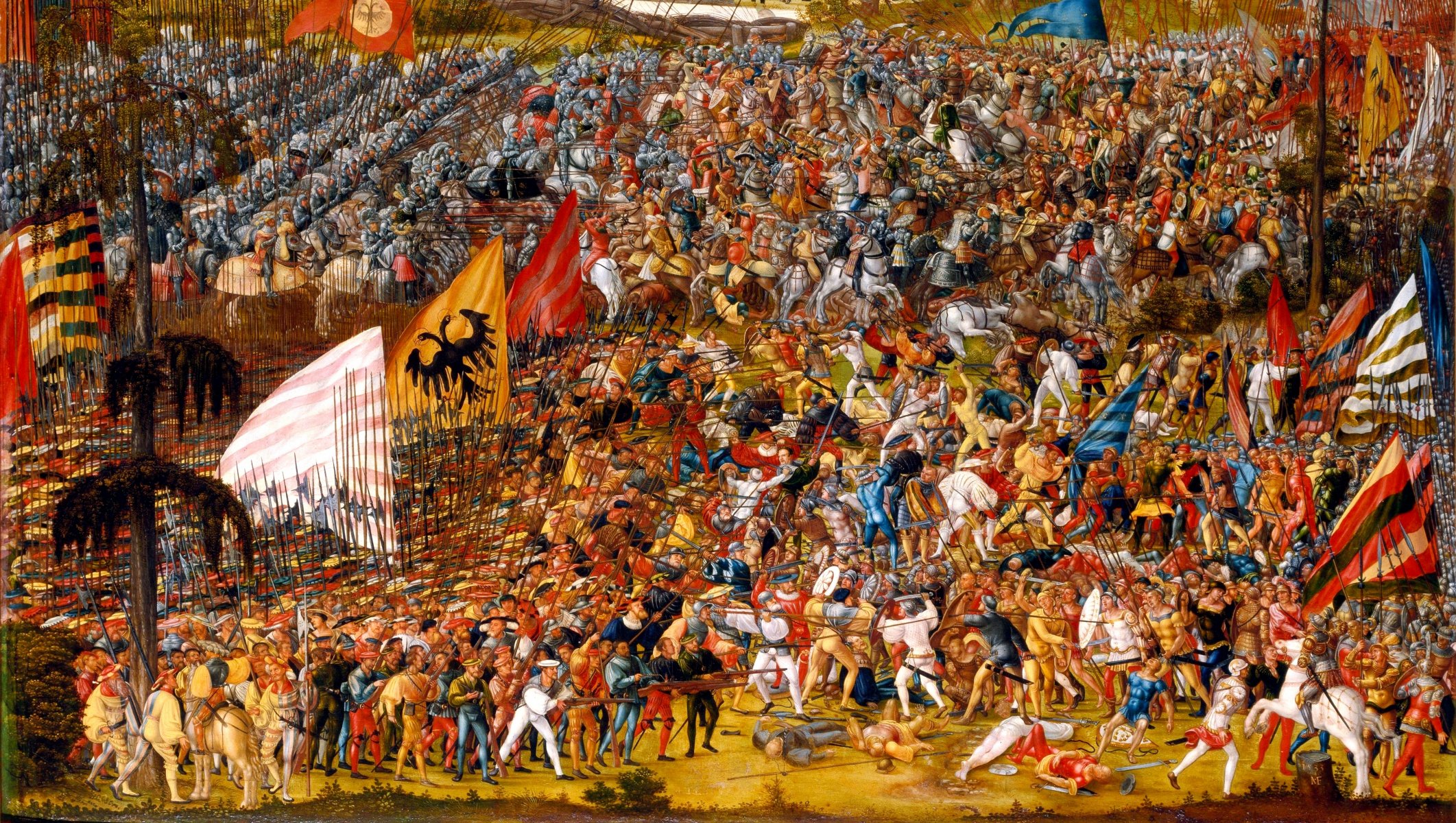 schlacht schlacht truppen banner malerei öl auf leinwand