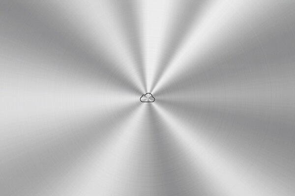 Minimal art. Metallische Oberfläche mit icloud-Logo